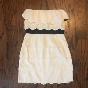 Lush white scallop mini dress
